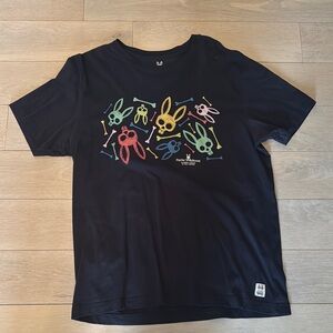 Psycho Bunny Navy Tee with Colorful Bunny Print